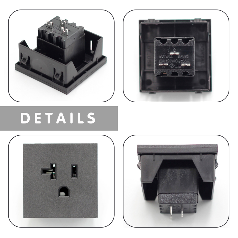 45*45 USA standard NEMA 5-15R IEC 15A 125V AC power American socket 3 PIN plug PDU socket connector with certification4