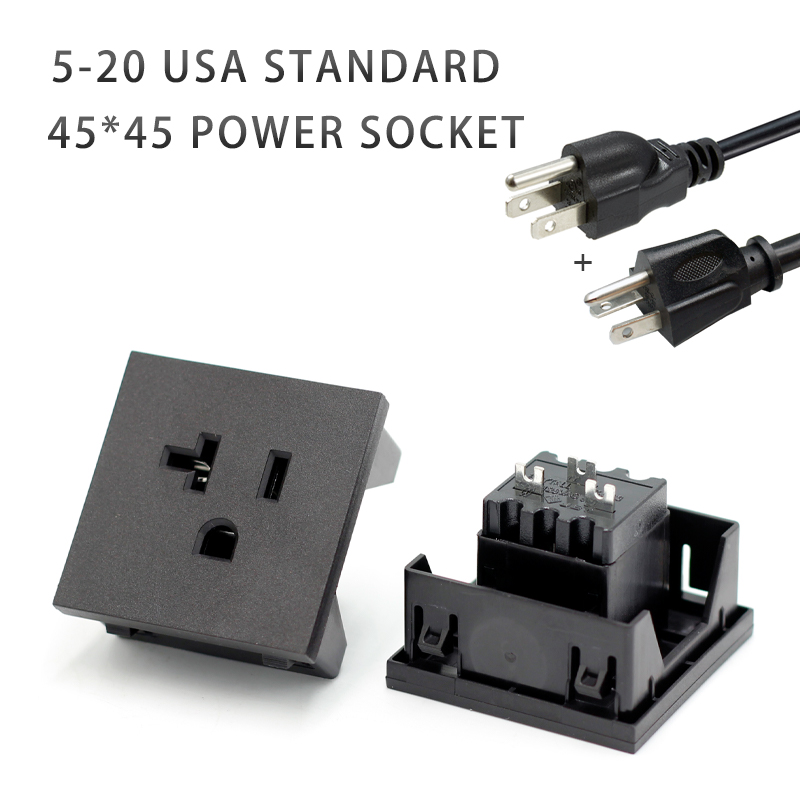 45*45 USA standard NEMA 5-15R IEC 15A 125V AC power American socket 3 PIN plug PDU socket connector with certification2