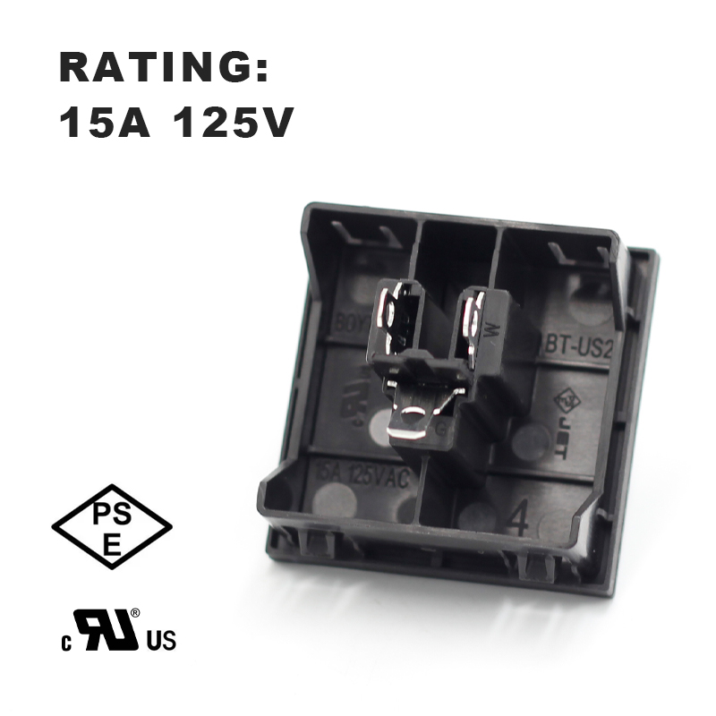 45*45 USA standard NEMA 5-15R IEC 15A 125V AC power American socket 3 PIN plug PDU socket connector4
