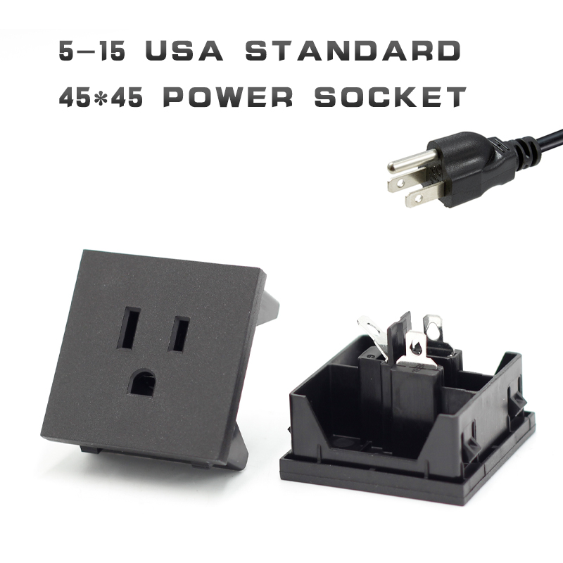 45*45 USA standard NEMA 5-15R IEC 15A 125V AC power American socket 3 PIN plug PDU socket connector3