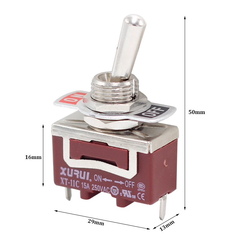 15A 250VAC onoff spst solder type single pole on off toggle switch4