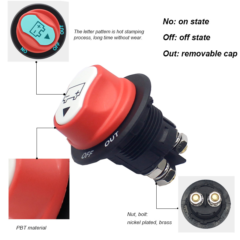 50V 50A 100A 200A Battery Switch Waterproof Master Isolator Dual Battery Disconnect Switch for Boat3